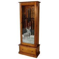 #306 Solid Ponderosa Pine 6-Gun Cabinet 